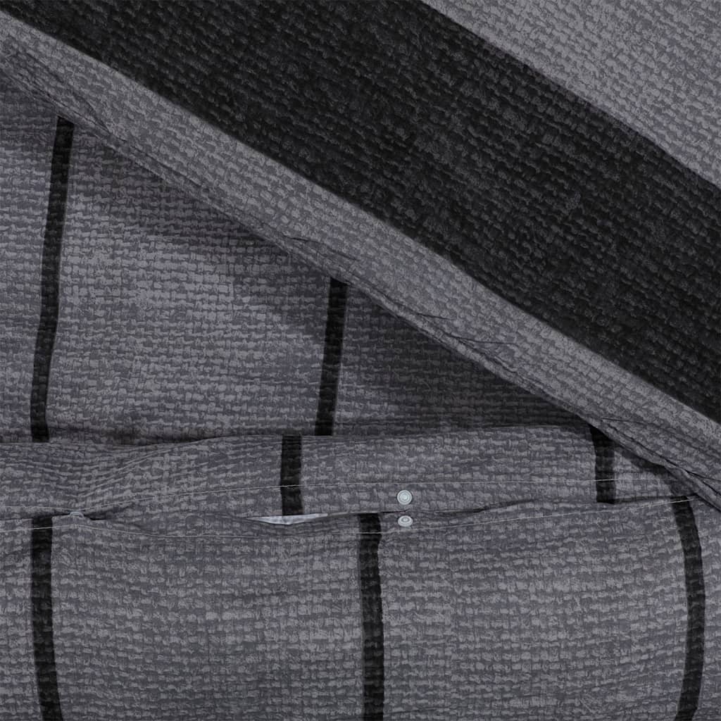 Duvet Cover Set Dark Grey 200x200 cm Cotton