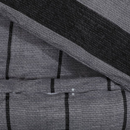 Duvet Cover Set Dark Grey 200x200 cm Cotton