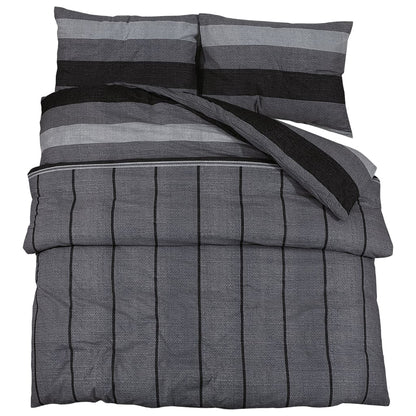 Duvet Cover Set Dark Grey 225x220 cm Cotton