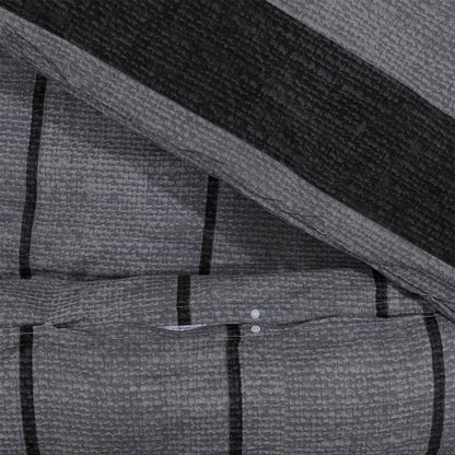 Duvet Cover Set Dark Grey 225x220 cm Cotton