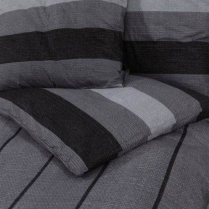 Duvet Cover Set Dark Grey 225x220 cm Cotton