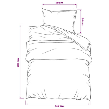 Duvet Cover Set Grey 140x200 cm Cotton