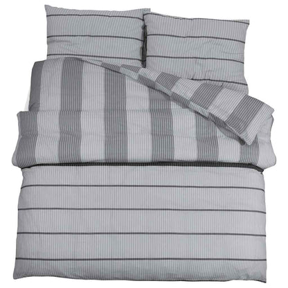 Duvet Cover Set Grey 200x200 cm Cotton