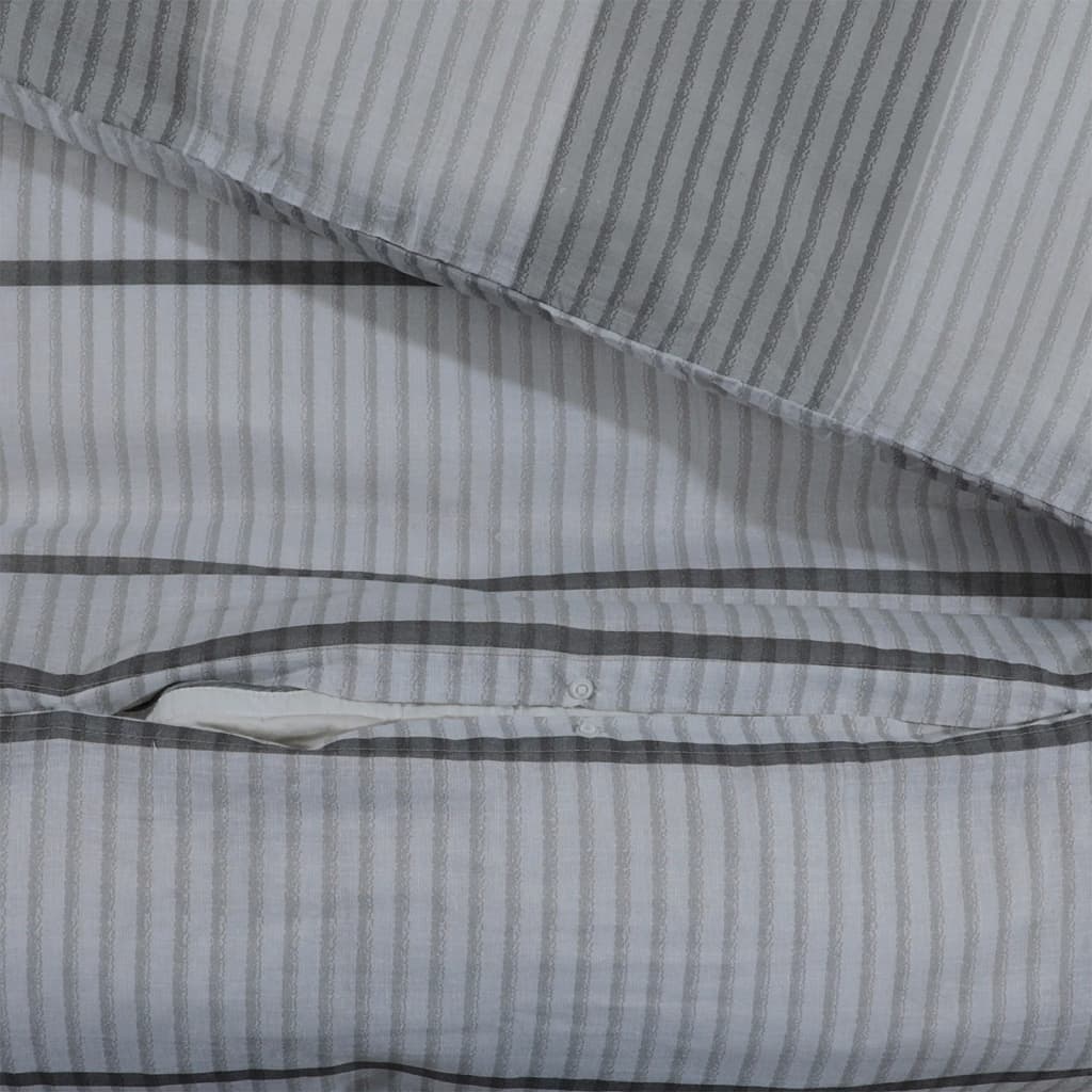 Duvet Cover Set Grey 240x220 cm Cotton