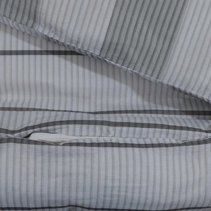 Duvet Cover Set Grey 240x220 cm Cotton