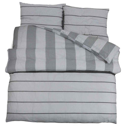 Duvet Cover Set Grey 140x200 cm Cotton
