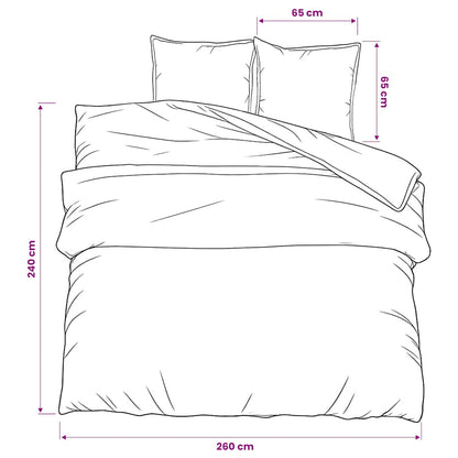 Duvet Cover Set Grey 260x240 cm Cotton