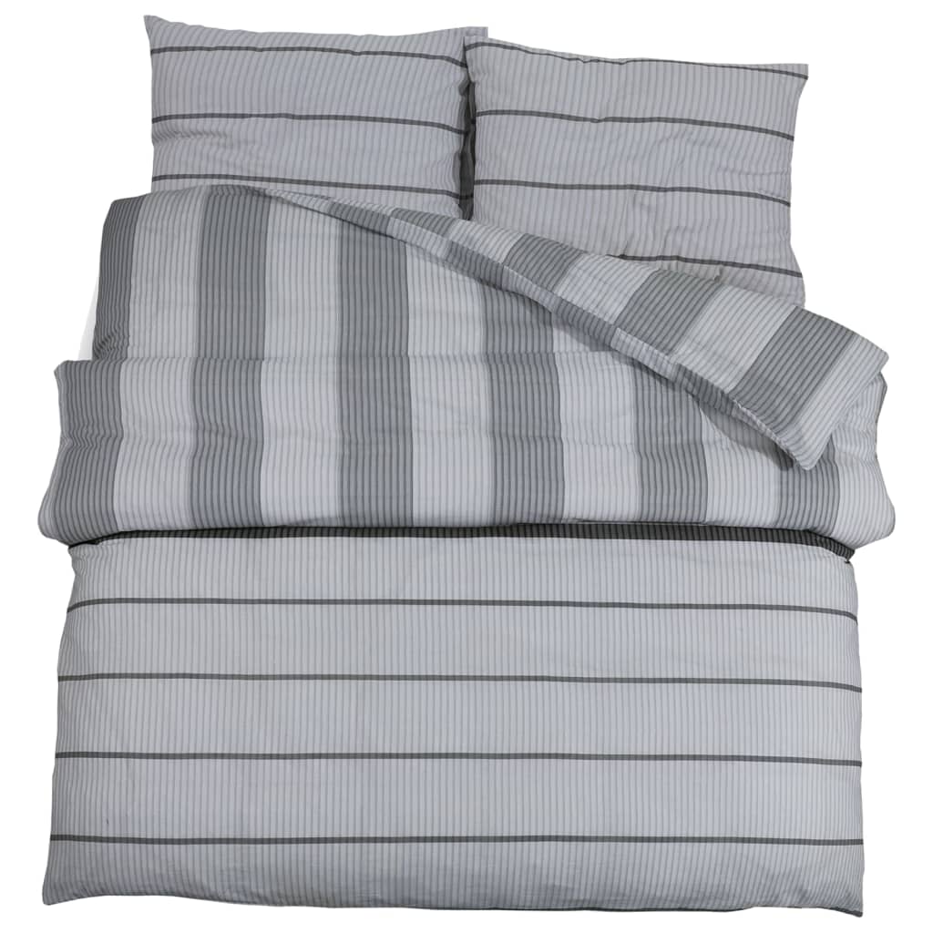 Duvet Cover Set Grey 135x200 cm Cotton