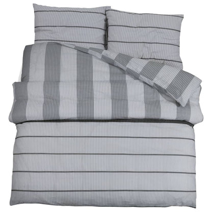 Duvet Cover Set Grey 135x200 cm Cotton