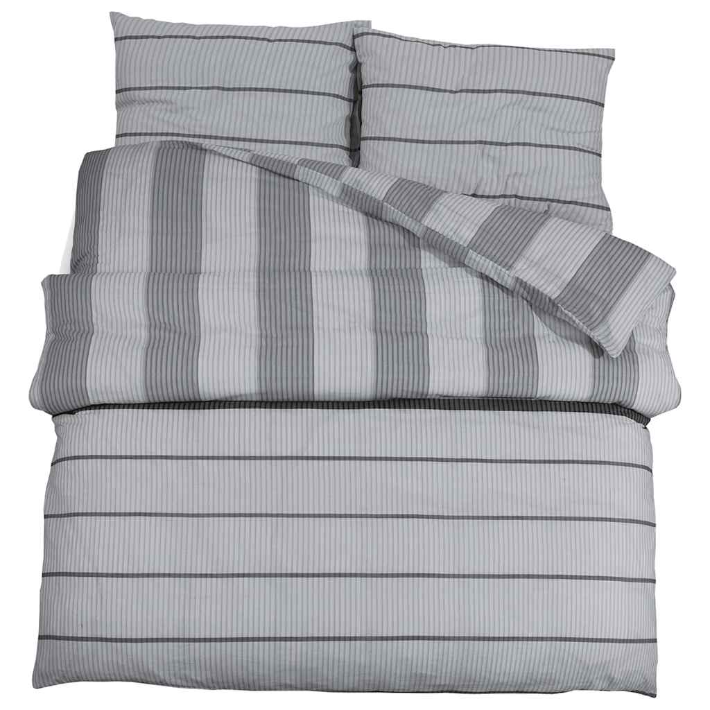 Duvet Cover Set Grey 135x200 cm Cotton