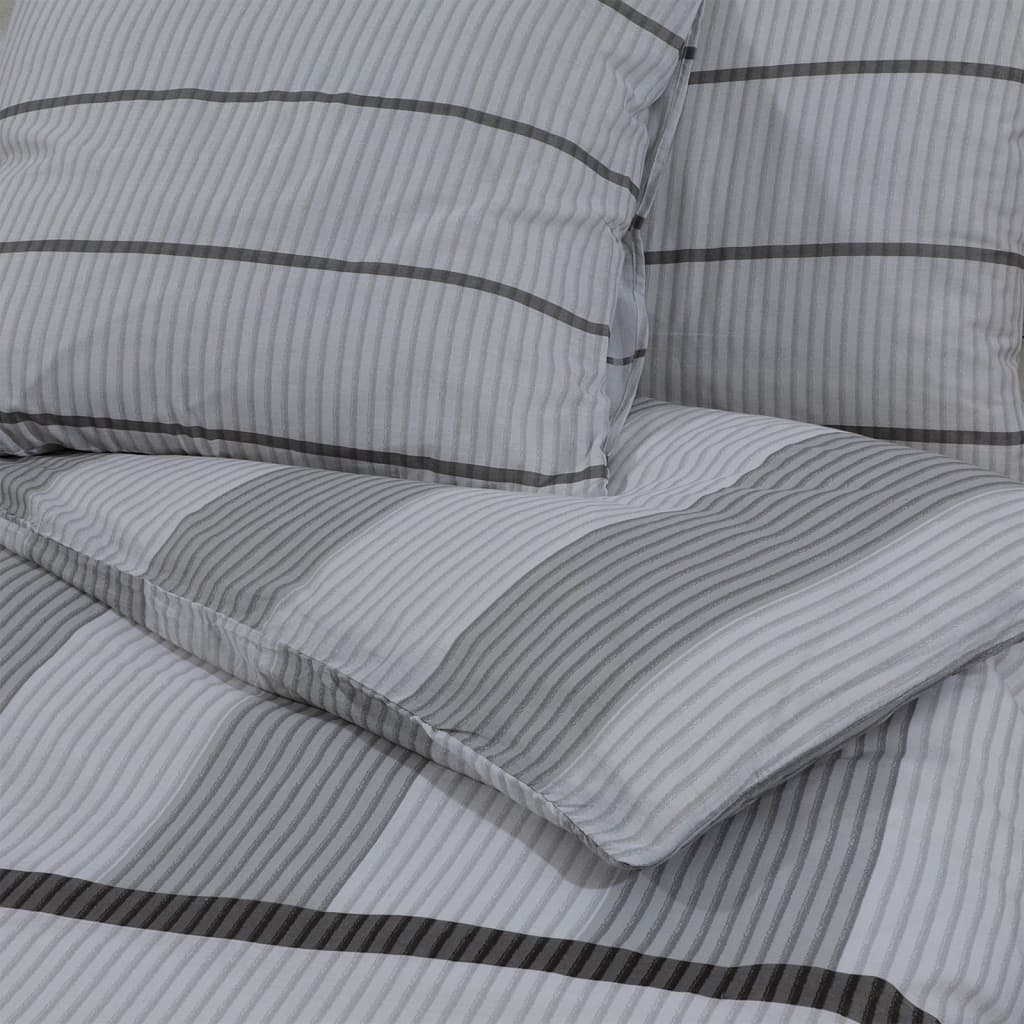 Duvet Cover Set Grey 135x200 cm Cotton