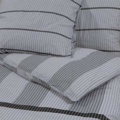 Duvet Cover Set Grey 135x200 cm Cotton