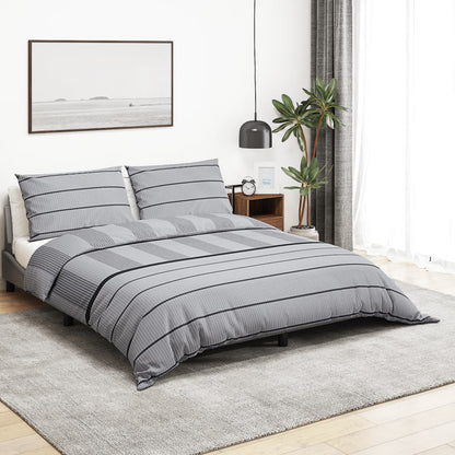 Duvet Cover Set Grey 135x200 cm Cotton