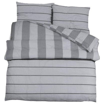 Duvet Cover Set Grey 155x220 cm Cotton