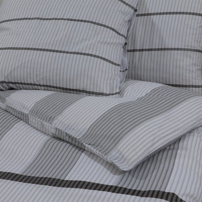 Duvet Cover Set Grey 155x220 cm Cotton