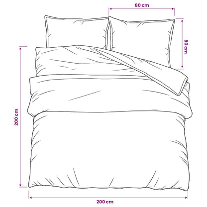 Duvet Cover Set Grey 200x200 cm Cotton