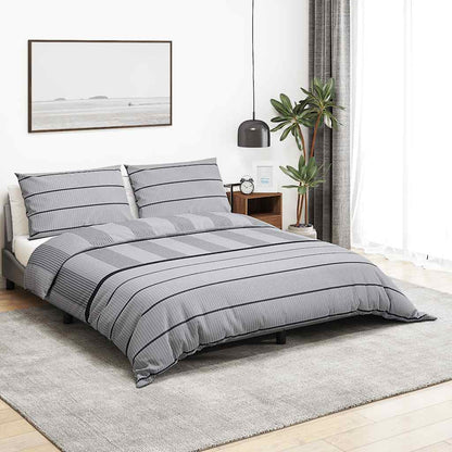 Duvet Cover Set Grey 140x200 cm Cotton