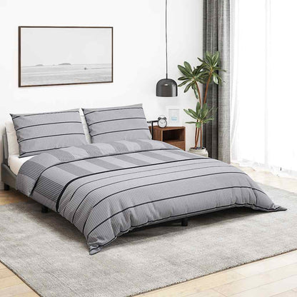 Duvet Cover Set Grey 200x200 cm Cotton