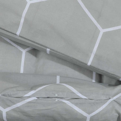 Duvet Cover Set Grey 240x220 cm Cotton