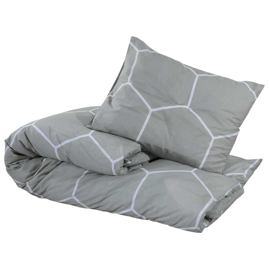 Duvet Cover Set Grey 140x200 cm Cotton