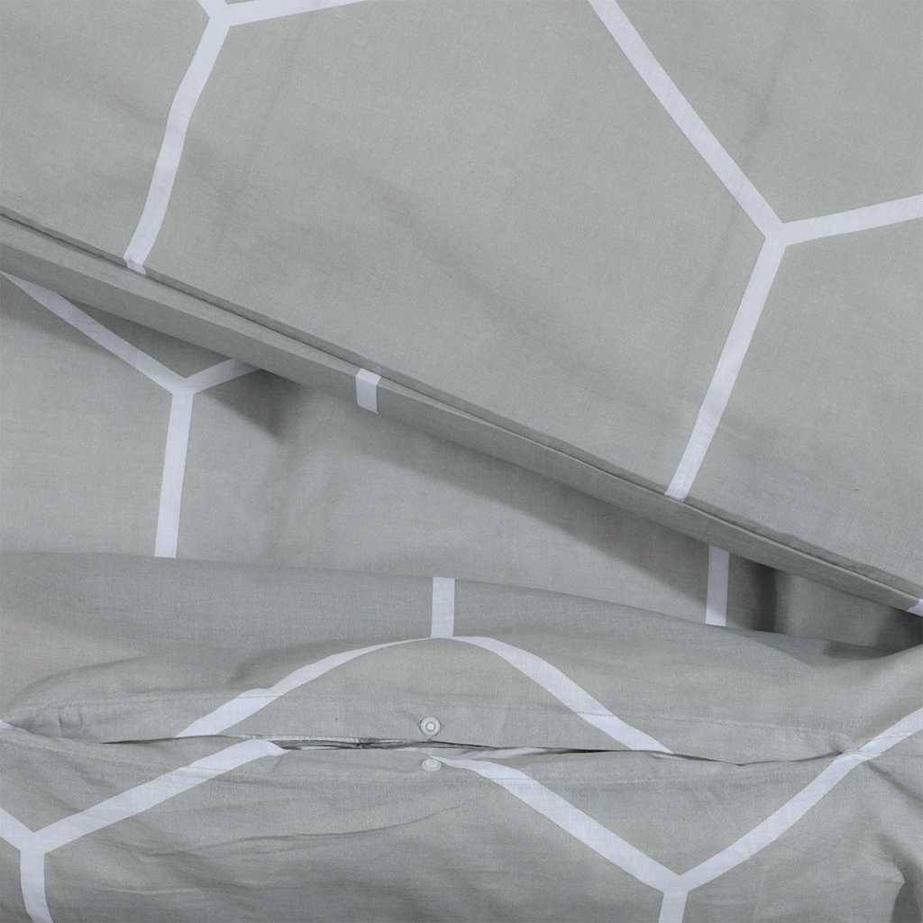 Duvet Cover Set Grey 260x240 cm Cotton