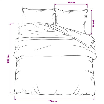 Duvet Cover Set Grey 200x200 cm Cotton