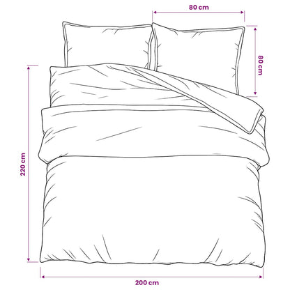 Duvet Cover Set Grey 200x220 cm Cotton