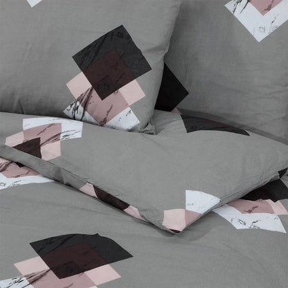 Duvet Cover Set Grey 260x240 cm Cotton