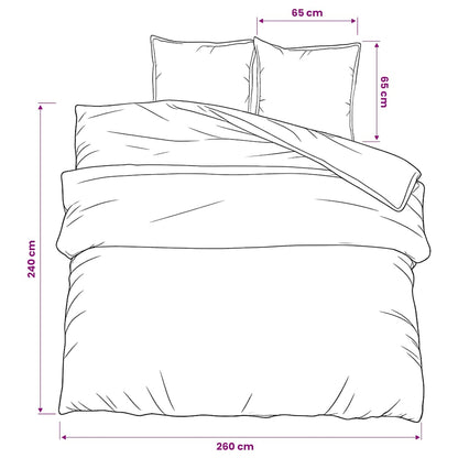 Duvet Cover Set Grey 260x240 cm Cotton