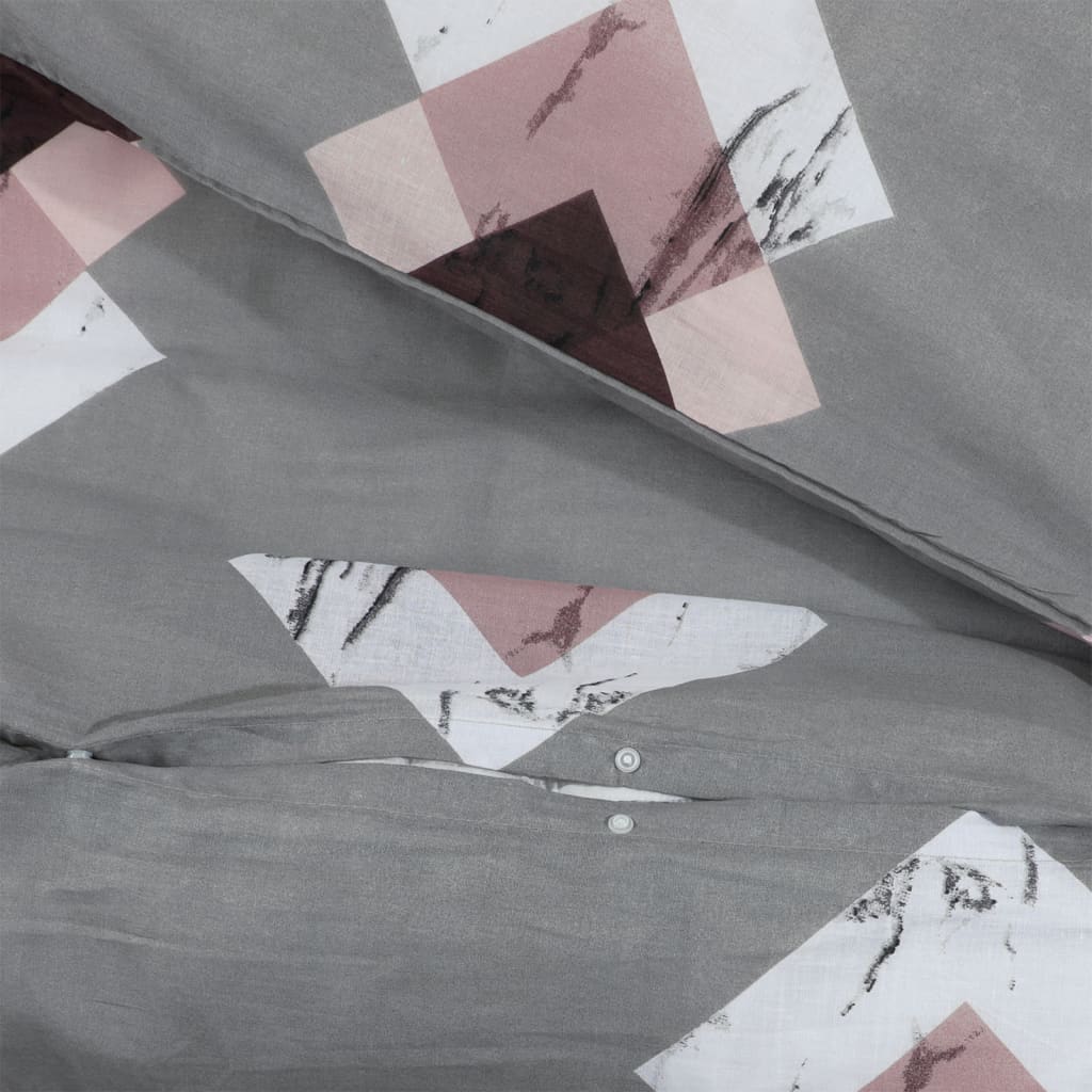 Duvet Cover Set Grey 225x220 cm Cotton