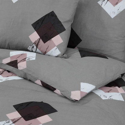 Duvet Cover Set Grey 260x220 cm Cotton