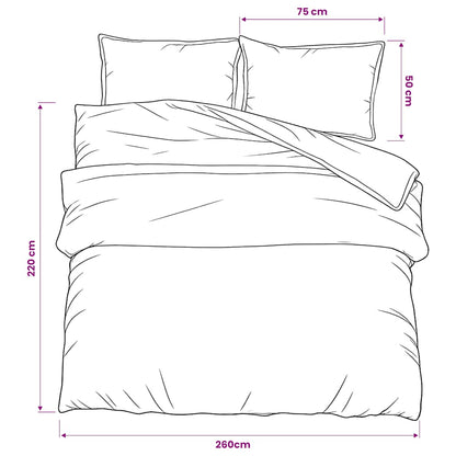 Duvet Cover Set Grey 260x220 cm Cotton