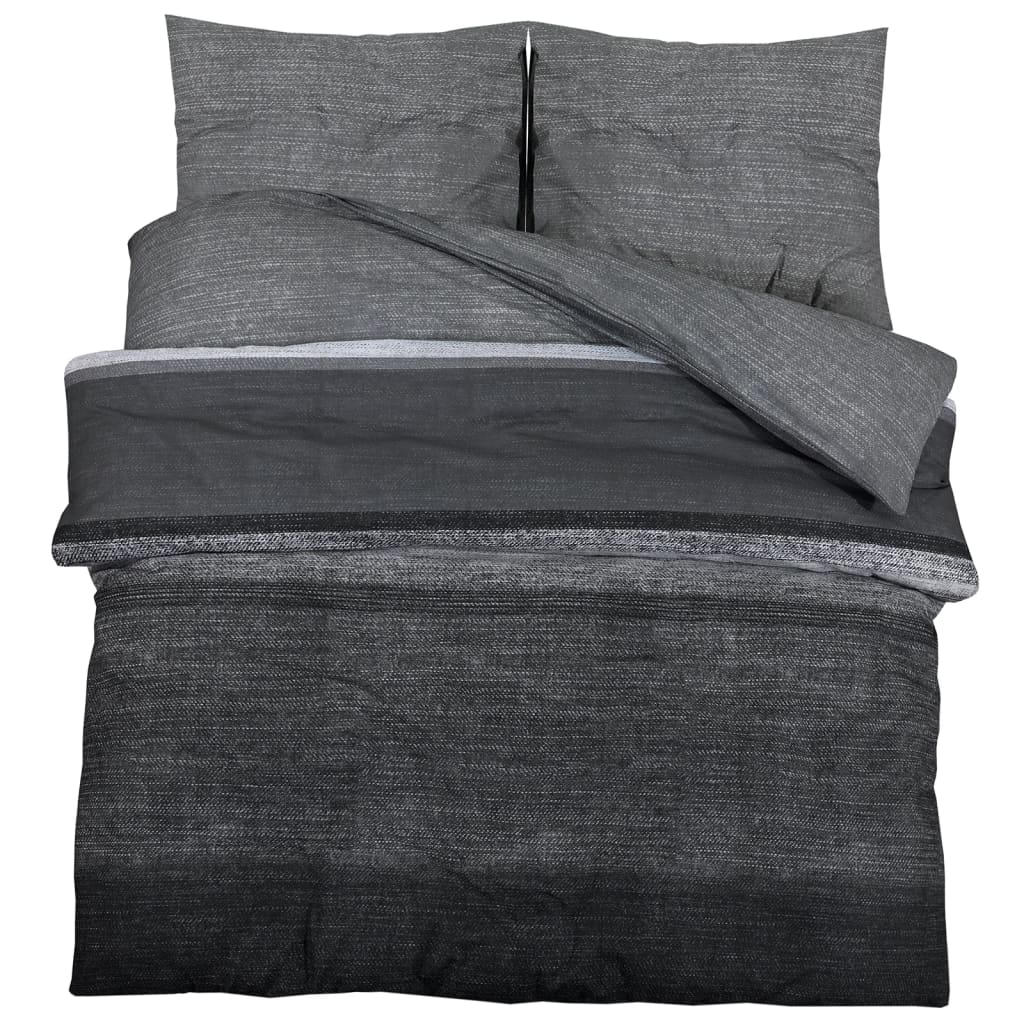 Duvet Cover Set Dark Grey 140x200 cm Cotton