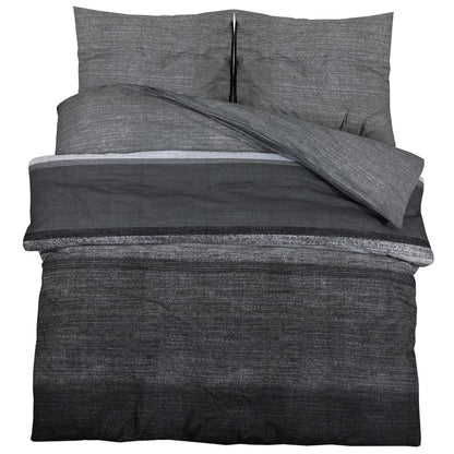 Duvet Cover Set Dark Grey 140x200 cm Cotton