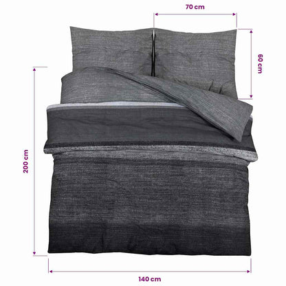Duvet Cover Set Dark Grey 140x200 cm Cotton