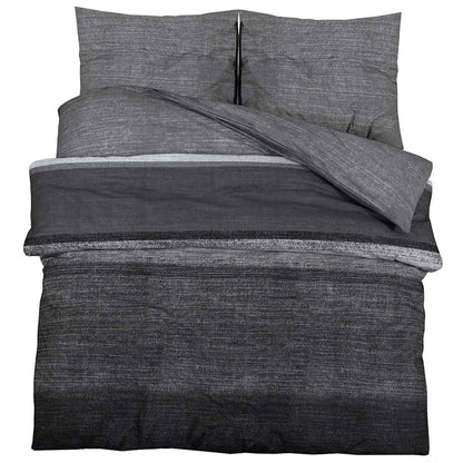 Duvet Cover Set Dark Grey 200x200 cm Cotton