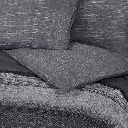 Duvet Cover Set Dark Grey 200x200 cm Cotton