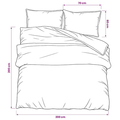 Duvet Cover Set Dark Grey 200x200 cm Cotton