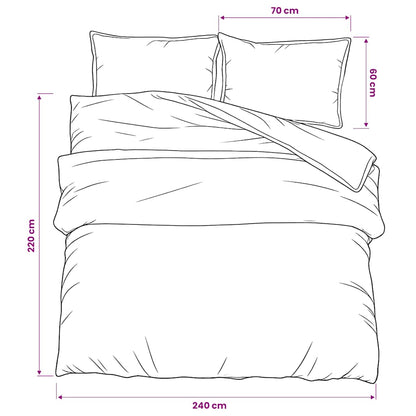 Duvet Cover Set Dark Grey 240x220 cm Cotton