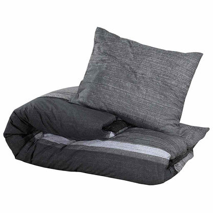 Duvet Cover Set Dark Grey 140x200 cm Cotton