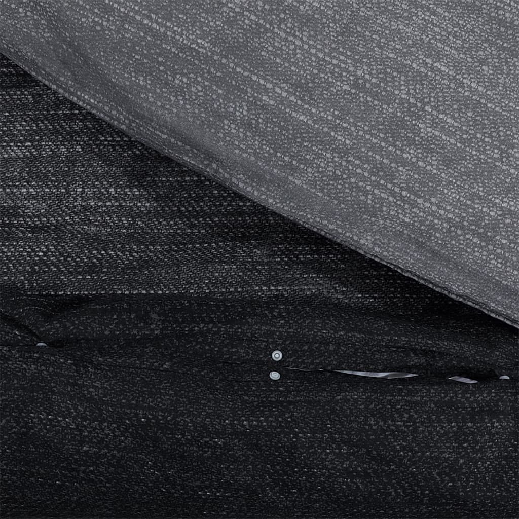 Duvet Cover Set Dark Grey 220x240 cm Cotton