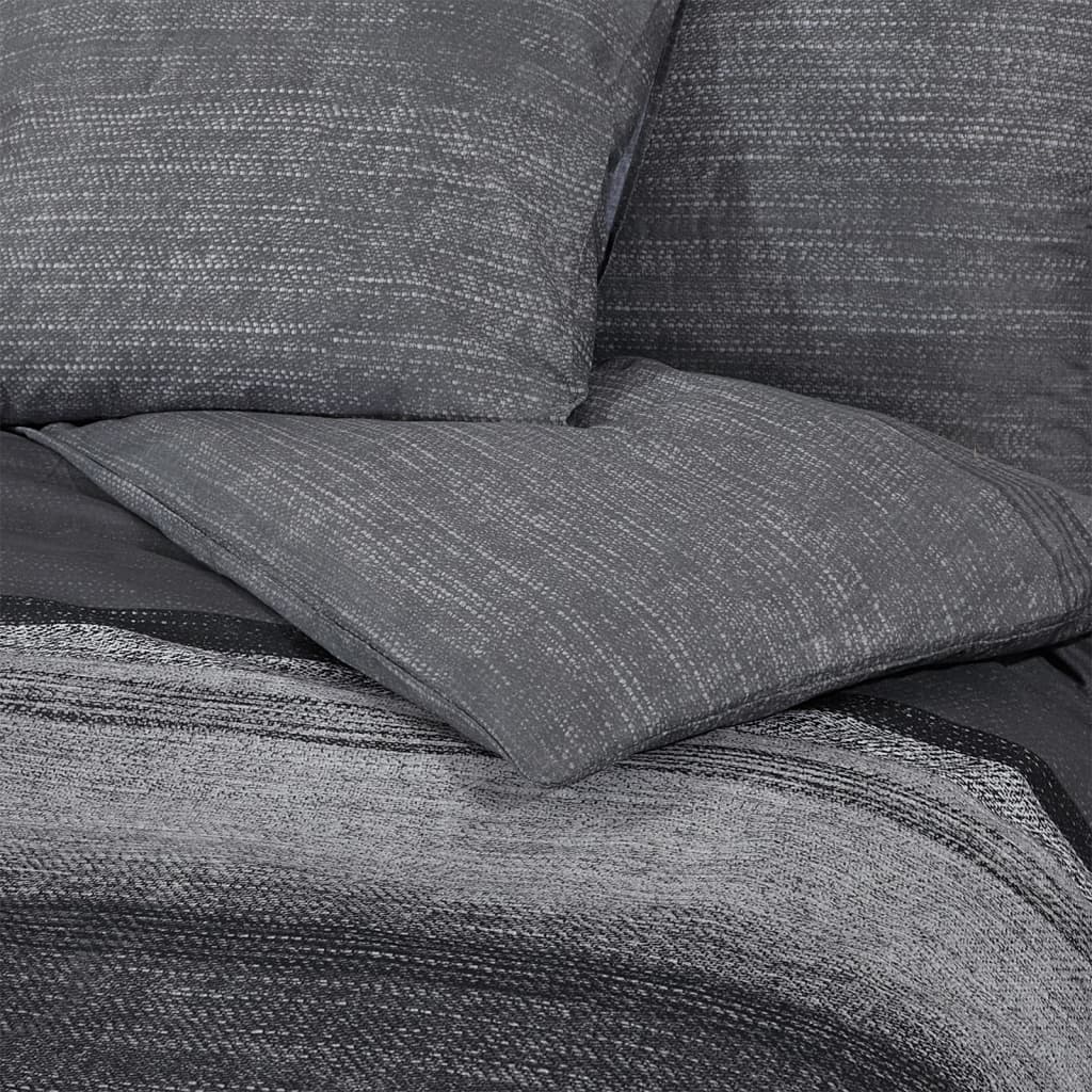 Duvet Cover Set Dark Grey 200x200 cm Cotton
