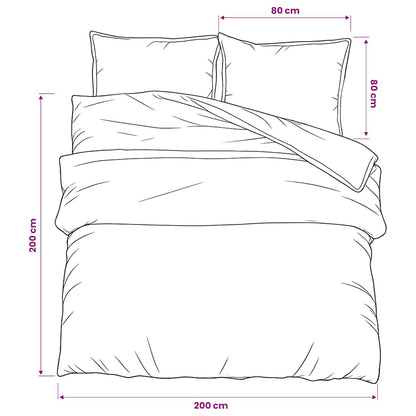 Duvet Cover Set Dark Grey 200x200 cm Cotton