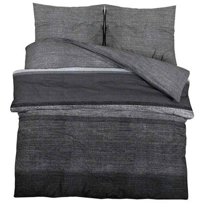 Duvet Cover Set Dark Grey 200x220 cm Cotton