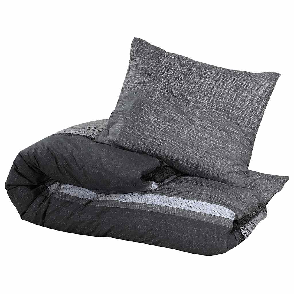 Duvet Cover Set Dark Grey 140x200 cm Cotton