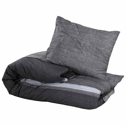 Duvet Cover Set Dark Grey 140x200 cm Cotton