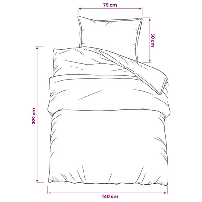 Duvet Cover Set Dark Grey 140x200 cm Cotton