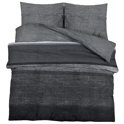 Duvet Cover Set Dark Grey 200x200 cm Cotton