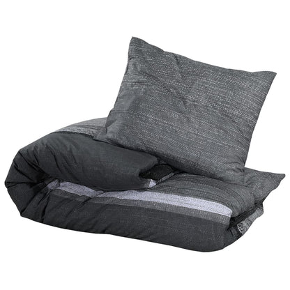 Duvet Cover Set Dark Grey 225x220 cm Cotton