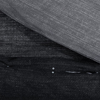 Duvet Cover Set Dark Grey 225x220 cm Cotton